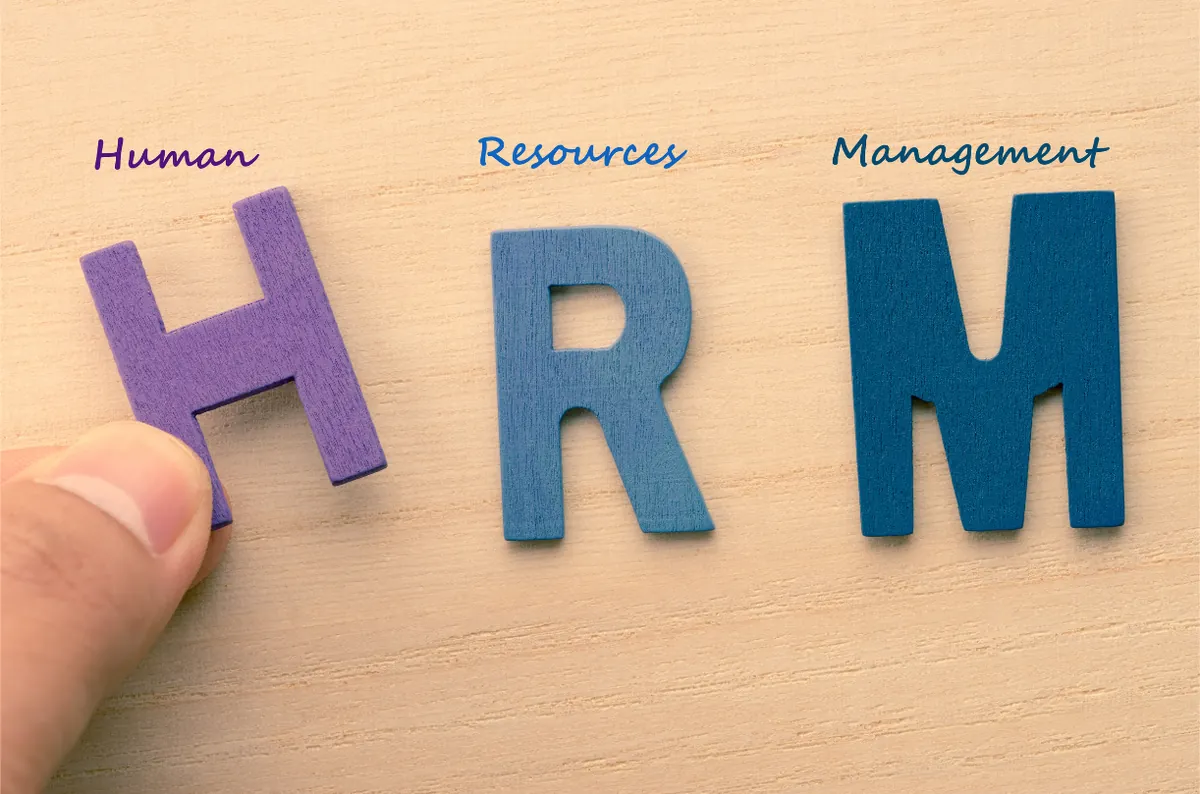 Letters spelling HRM: Human Resources Management