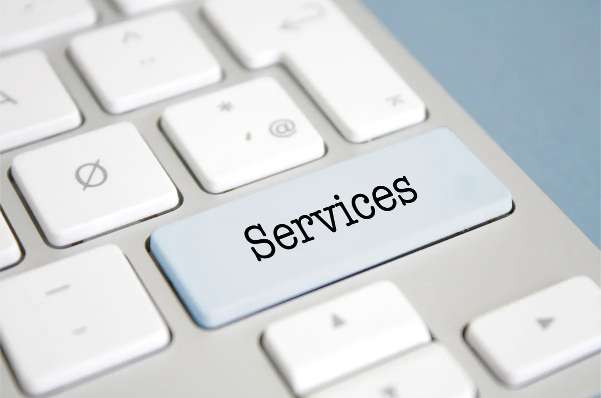 Keyboard key labelled Services